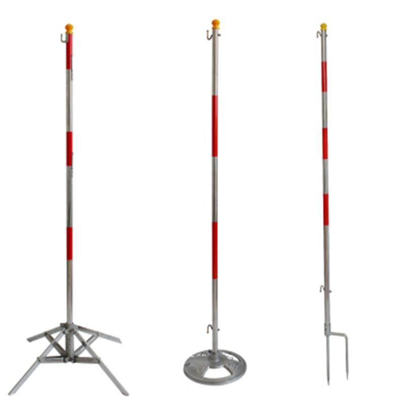 电力安全围网支架不锈钢伞式支架可收缩安全网支架围栏杆1.2M红白