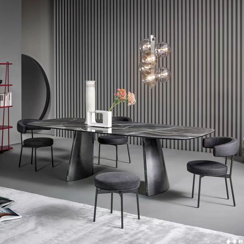 大理石餐桌长方形高端意式轻奢