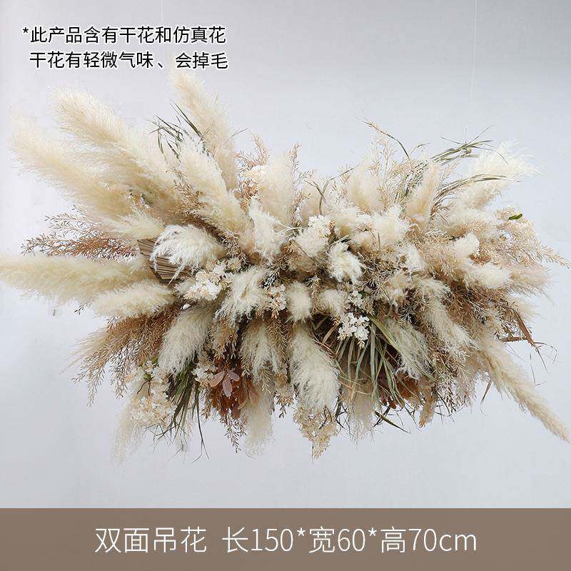 干芦苇花橱艺服装QNJ窗店面布置墙壁挂花空吊花陈列景仿悬真布花