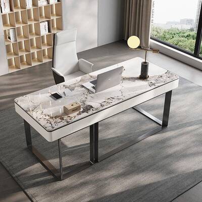 轻奢书书SGL房意式极简书桌桌大椅组家用现代简约意利高端岩合板