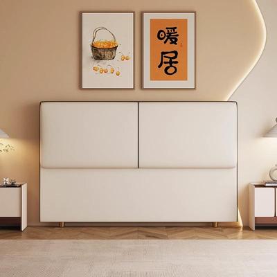 单买软包床木头靠背225新款0实IHE背家板轻奢感用落地双人床靠垫