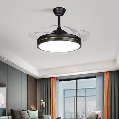 大气遥控带电扇灯吊隐V851形扇家用简约现代客厅风卧室餐厅灯吊扇