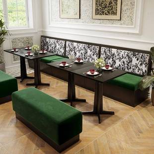 法式西店餐厅组餐桌椅合餐饮饭店餐吧实木古风商用桌BVQ椅卡座沙