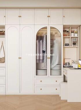 奢轻奶油风法式SOO衣柜书桌一组合白色转角台妆大衣橱单衣体柜人