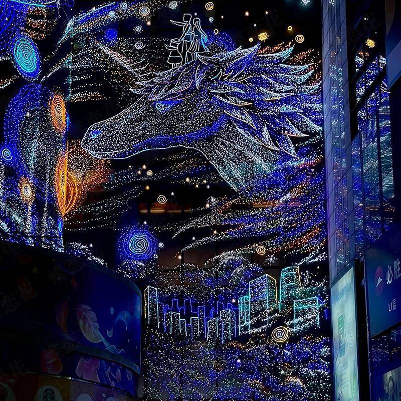 商场风幕墙店L酒D灯饰画户外灯光画美陈UHA阻燃防E窗户布置主题灯