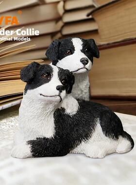 边境牧犬真狗模型摆可爱小J044边牧幼犬车载件工艺仿羊品