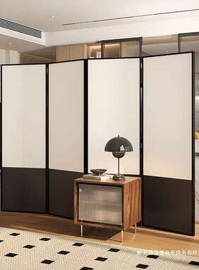 卧法式屏风隔断客厅叠移VEU动播间背景装饰室遮挡直家用房折间办