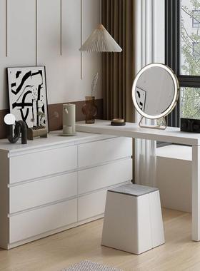 化卧室QIF妆台收纳柜转角型网红妆桌L轻奢组合斗柜简约梳现代