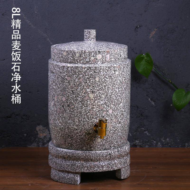 自产自销8L饭石净水色桶原麦饭石矿化桶竹JYP节款净水桶麦水缸批