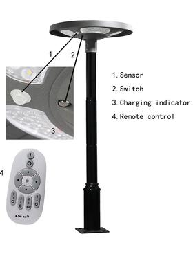 HL-FR30P光控2.4Gz控感应遥8种照H明模碟式UFO飞形庭院路灯led灯