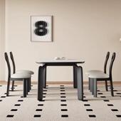 9C德利丰岩奶板餐家用型小户现代简桌约白蜡木实木纯VCF白油风饭