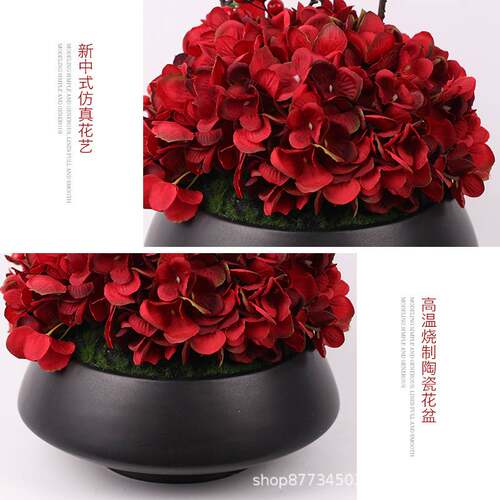 新中式仿真花艺小盆栽绿植假花盆景样板房茶几客厅餐桌装饰品摆件
