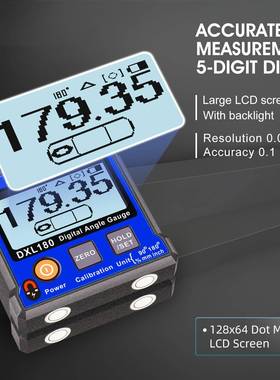 高精度数显倾角仪电角度子仪带磁大屏LCD水平仪尺坡X度DAFD8L10