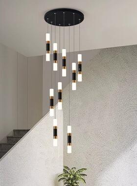 复式楼大吊灯楼现代轻别墅创意客l厅灯622酒店大堂售部oft楼梯吊