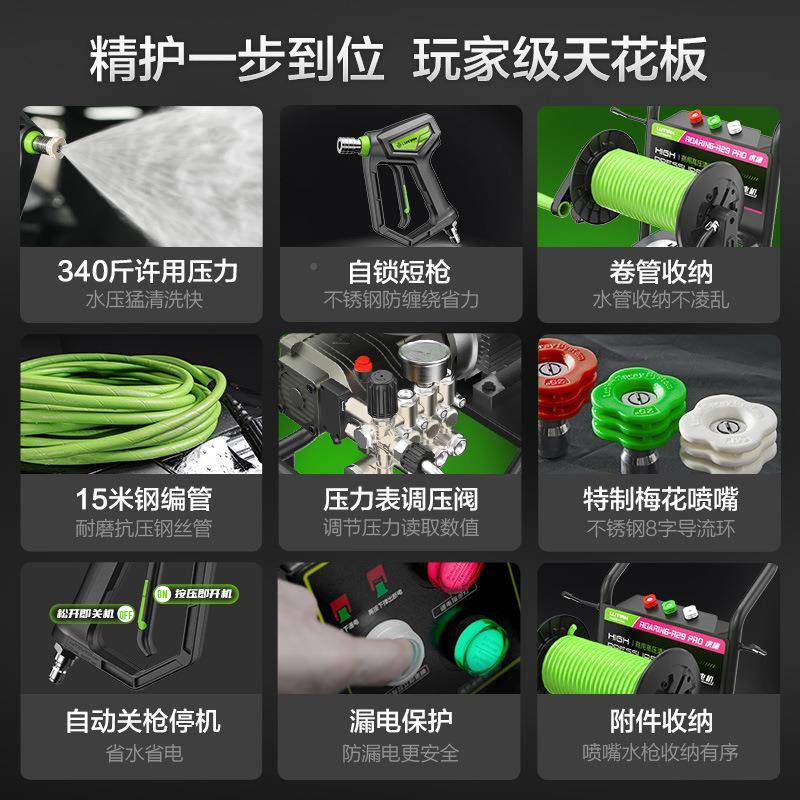 绿田R29POR20V3高20W绿霸商用大功率2虎啸VRP0工业洗车机压清洗机