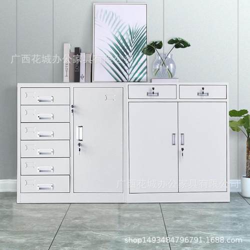 宽铁抽皮小子带屉带锁二柜斗下节中五单节矮柜对开HC-461玻璃移