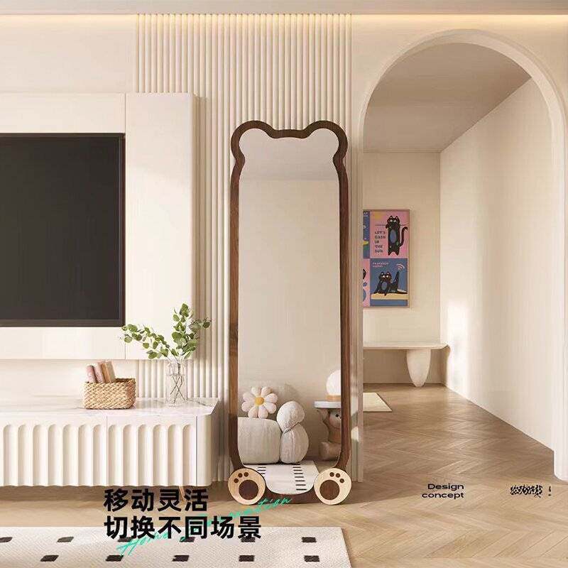 女生卧室网红穿衣镜服装店试衣镜落地镜家用壁挂式镜子全身镜包邮