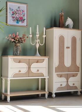 油风复古木边柜奶边柜收REQ纳茶水柜客厅餐入户靠墙玄关桌民实宿