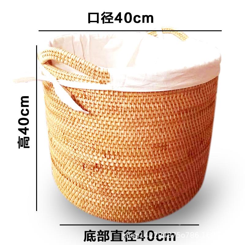 藤收编脏衣服越桶南浴室MHP家用纳筐花篮手工编织手提杂物桶