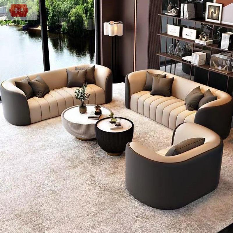 接待会客沙发小户型客厅高档酒店大堂办公休息区商务洽谈直排沙发