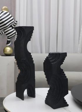 现代简约树枝状木纹树脂摆件客厅书房玄关酒店样板房软装家居饰品
