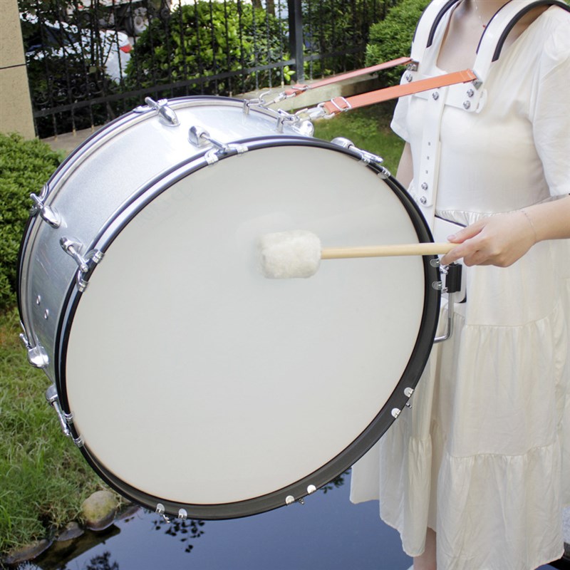 打击乐器木质军鼓低音槌定音大鼓槌白色毛绒头鼓棒X大鼓锤军鼓槌