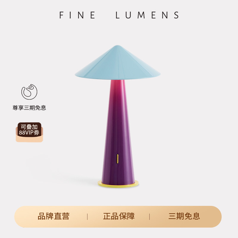 Tipsy小斗笠灯氛围台灯轻奢高级充电床头小夜灯蘑菇灯FineLumens
