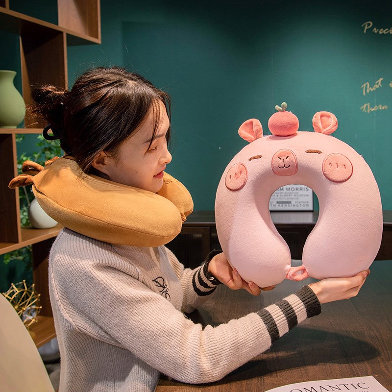 卡皮巴拉记忆棉u型枕头护颈枕飞机旅行头枕颈部靠枕便携车用枕头