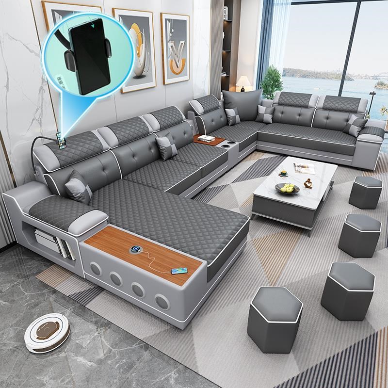 沙发客厅现代简约轻奢科技布沙发组合大小户型P家具成套猫抓皮沙