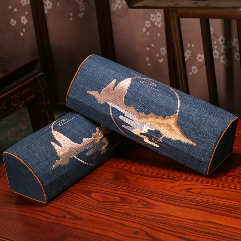 新中式扶手枕客厅沙发长条枕靠垫靠枕长方形椅护R腰靠垫扇形扶手