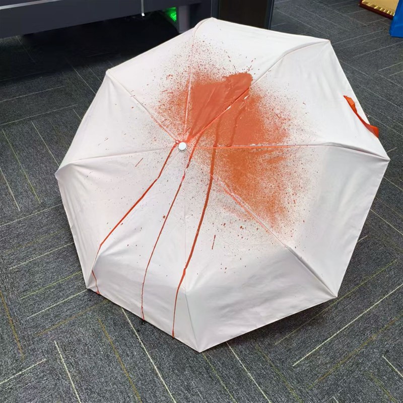 镭射变色雨伞血红色遇q碰到水就会变色的晴雨两用遮阳伞加大加厚
