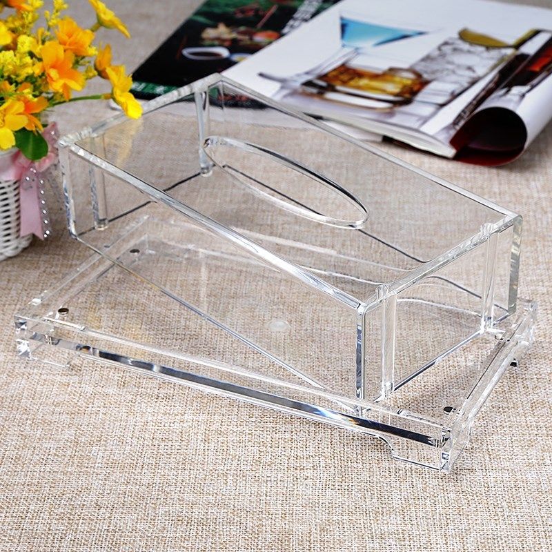 亚克力纸巾盒欧式高档酒店透明长方形抽纸盒纸巾抽塑料餐巾盒定制