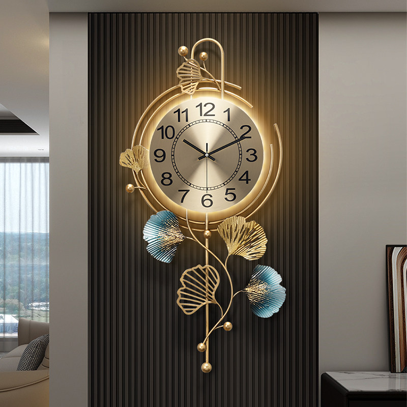 新中式大气创意时钟挂墙艺术2024新款高级感钟表挂钟客厅家用挂表,家居饰品,挂钟,淘宝优惠券,粉丝福利购,淘宝优惠卷