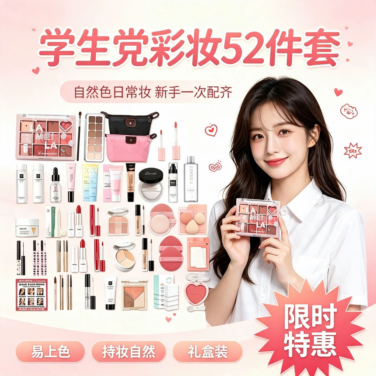 初学者化妆品彩妆套装全套组合防水防汗新手女学生淡妆一整套旗舰