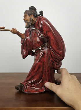 天师钟馗小摆件卧室客厅门口玄关橱柜台办公室前台陶瓷装饰品石湾