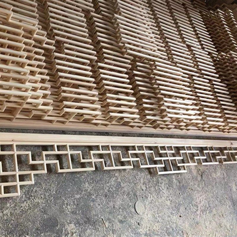 东阳木雕花格中式实木花格挂落仿古花窗门楣木雕挂眉榆木屋檐角花