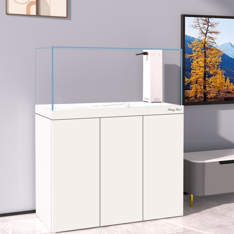 亮彩南美缸水族箱底滤客厅造景超白一体拉筋底滤直角溢流龙鱼缸