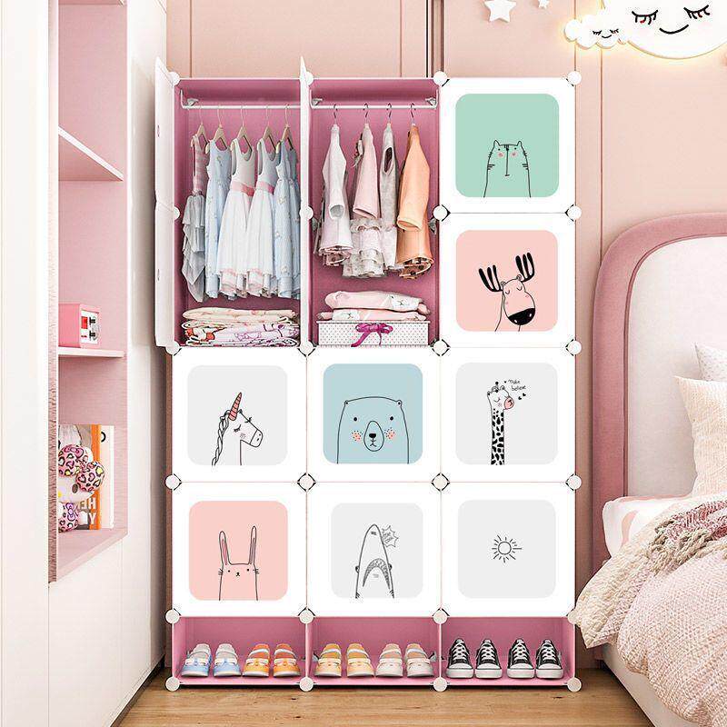 简易衣柜组装舍用宿卧室租DFQ1111房家儿童折叠布衣柜组出装抽屉