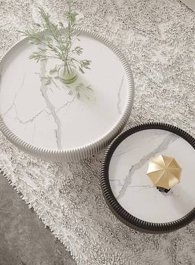 轻奢岩板茶几简约现代客家TB-65813用小意户网红创设计师型大小圆