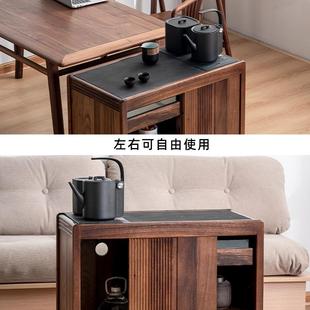 胡桃移动茶柜实木边柜小型家用CBT木茶几烧水壶一水体客茶台厅茶