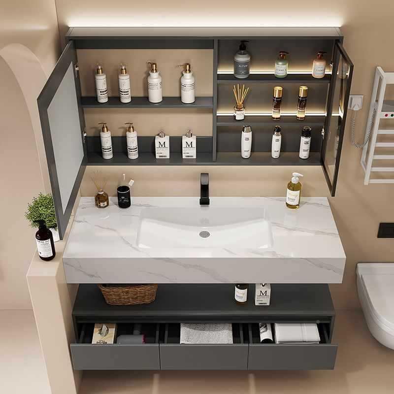 岩板缝陶瓷盆一体盆居DS5HT8SJ家多无层脸木智能浴实室柜洗卫生间