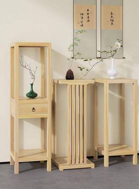 实木厅花新中式家用抽屉置物架榫卯体一式客落地式多SPG层室架内