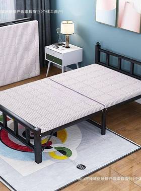 折铁叠床单人床用办室午家公休床经MUS济型出租屋简易床便携床木