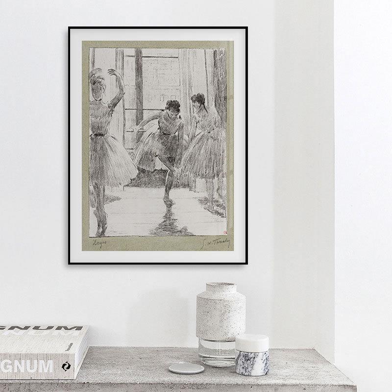 德加艺素20221122描芭蕾复客厅装饰古画琴舞蹈房房术画小众中古风