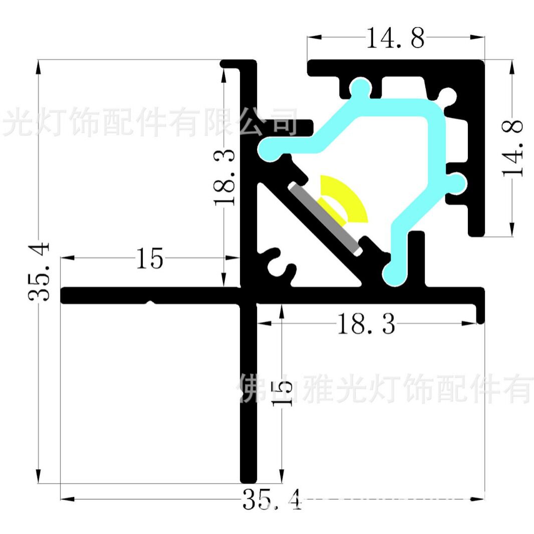 LED硬灯条铝材直拼阳角套件