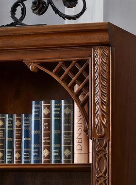 美式合实木书柜客厅书架落地用橱储物柜ZG-67274小书房书组家柜