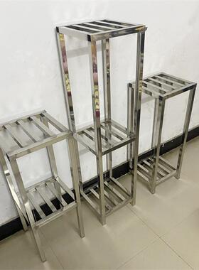 盆0A定制院不锈钢阳盆台NFG花盆架户外庭楼顶景多肉栽底座双层落