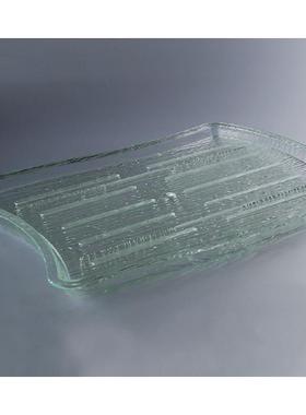 长腰形司刺身盘亚克寿力仿玻日璃鱼生盘有机PIV玻寿璃司盘韩料理