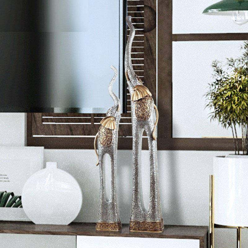 饰术抽艺象大象IUE欧创意复古装品电视式柜橱窗吧台摆件工艺品象