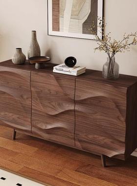 中古风实木餐边设计师关柜胡桃木隔断柜复古玄新储CBV中客柜厅式